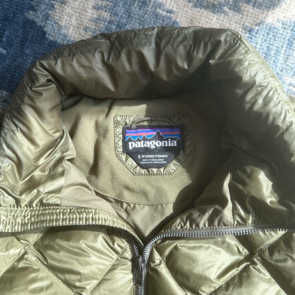 Patagonia Olive Green down Bomber  Jacket